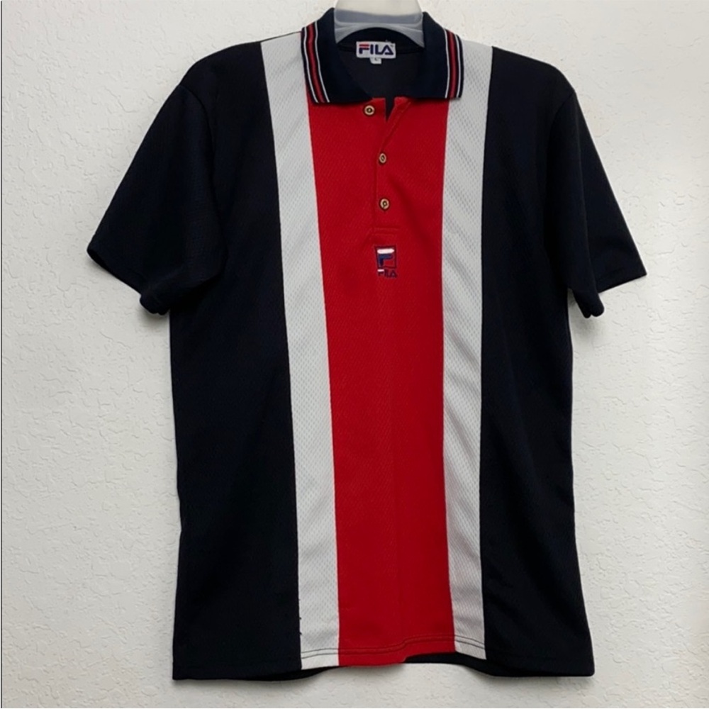 ✅Men Vintage FILA Polo Shirt Size L